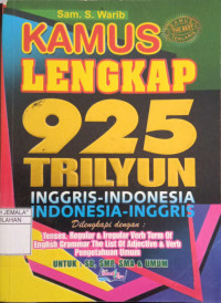 Image of Kamus Lengkap 925 Trilyun : Inggris - Indonesia, Indonesia - Inggris